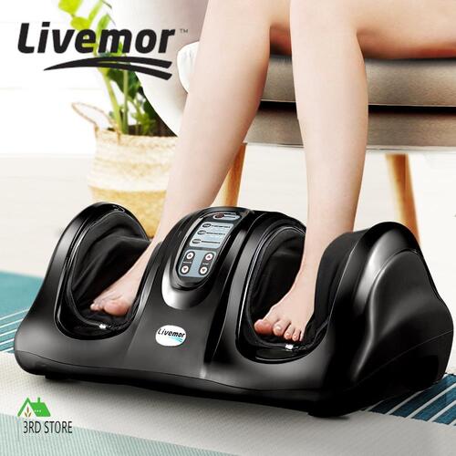 Livemor Foot Massager Massagers Electric Remote Shiatsu Roller Kneading Black