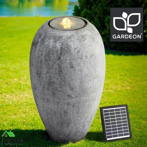 Gardeon Solar Fountain Water Feature Outdoor Fountain LED Lights Beige