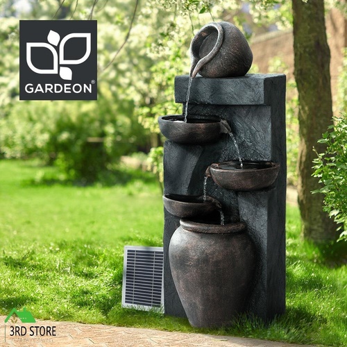 Gardeon Solar Water Fountain Features Outdoor 5 Tiered Cascading Bird Bath