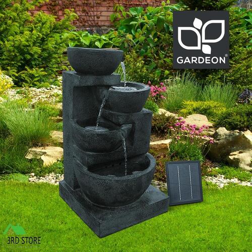 Gardeon Water Fountain Features Solar Outdoor Pond Bird Bath w/ Battery Indoor Blue