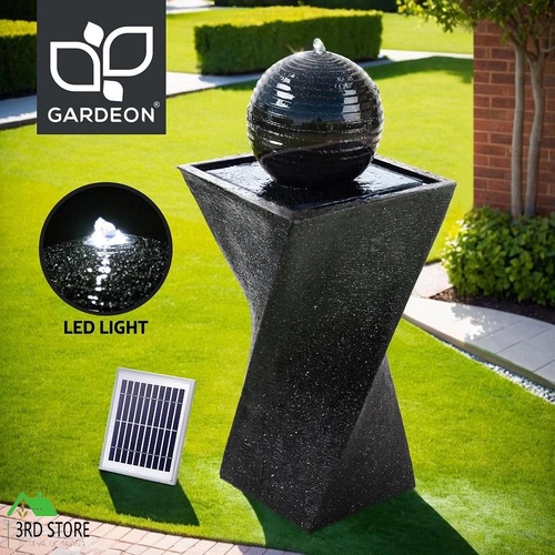 Gardeon Outdoor Water Fountain Features Solar Pump Garden Bird Bath LED Lights