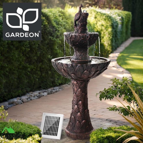 RETURNs Gardeon Water Solar Fountain Outdoor Bird Bath Peacock Cascading