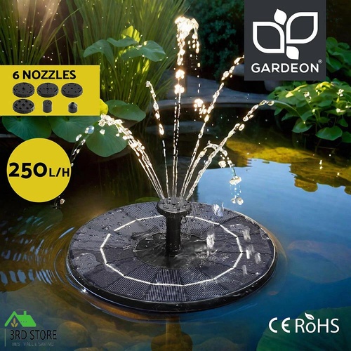 Gardeon Floating Solar Pond Water Fountain Pump Submersible Fountains 250L/H