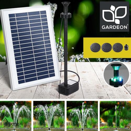 Gardeon Solar Pond Pump Water Fountain Battery LED Lights Submersible Pool 4.4FT