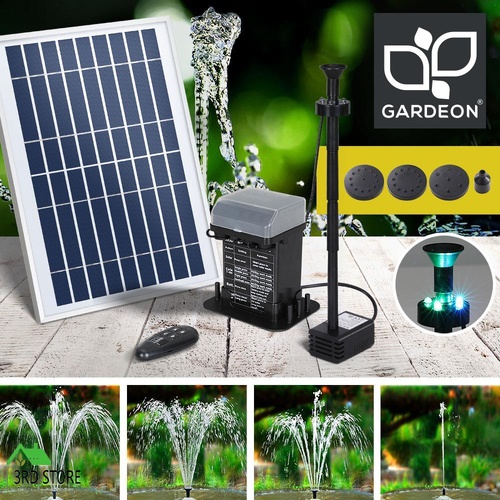 Gardeon Solar Pond Pump with Battery Kit LED Lights 5.2FT
