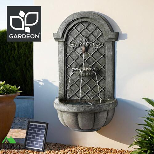 Gardeon Solar Fountain Water Feature Wall Mount Garden Fountains 80CM Grey