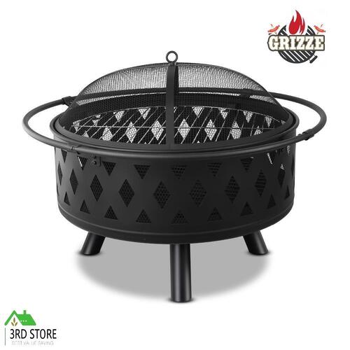 RETURNs Grillz Fire Pit BBQ Charcoal Grill Smoker Outdoor Kitchen Table Heater Fireplace 32"