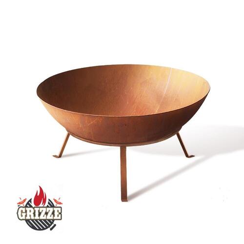 Grillz Rustic Fire Pit Camping Wood Burner Garden Outdoor Iron Bowl 70CM