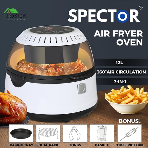 Spector 12L Air Fryer 7 In 1 Electric Digital Oven Rotisserie Self Cleaning