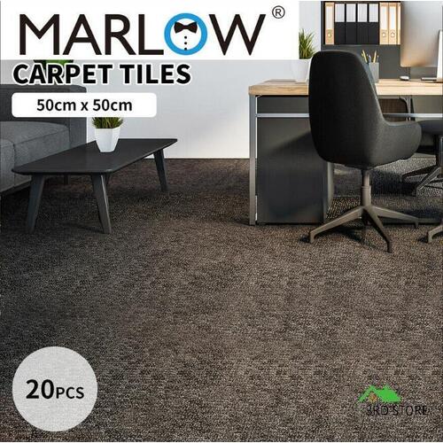 Marlow Carpet Tiles 5m2 Office Premium Flooring Commercial Grade Carpet Grey
