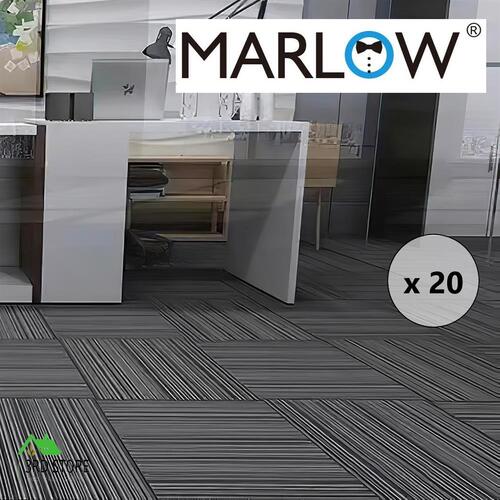 Marlow 20x Carpet Tiles 5m2 Box Heavy Commercial Retail Office Flooring