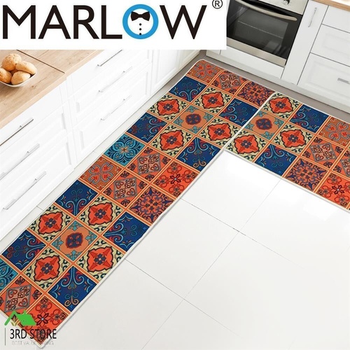 Marlow 2x Kitchen Mat Floor Rugs Area Carpet Non-Slip Door Mat 45x150cm /45x75cm