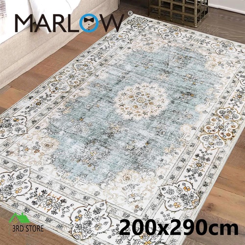 Marlow Floor Rug Short Pile Washable Vintage Carpet Soft Plush Non Slip 200x290