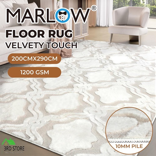 Marlow Floor Rugs Area Rug Fluffy Faux Fur Soft Shaggy Carpet Short Pile 200x90