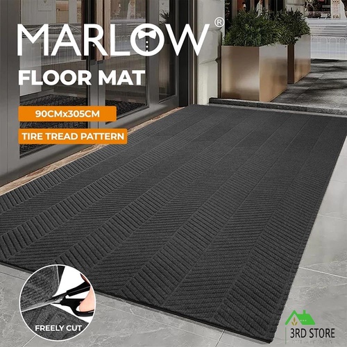 Marlow Extra Large Floor Rug Non Slip 90cm x 305cm Grey