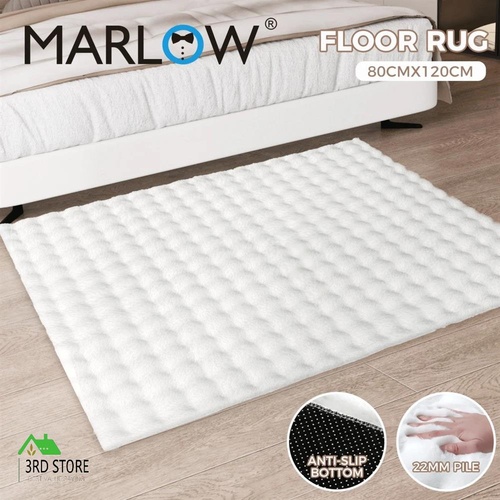 Marlow Floor Rug 80x120cm Carpet Fluffy Shaggy Faux Rabbit Fur Soft Large Pads