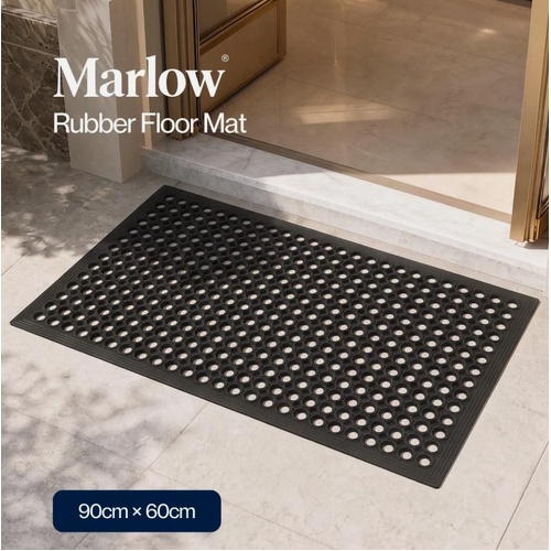 Marlow Anti Fatigue Mat Rubber Non Slip Cuttable For Entryway Garage Black