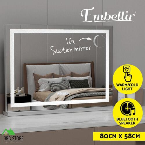 RETURNs Embellir Bluetooth Makeup Mirror with Light Hollywood LED Vanity Large 80X58CM