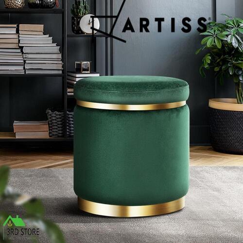 Ottoman Round Velvet Foot Stool Foot Rest Pouffe Padded Seat Pouf Home Decor