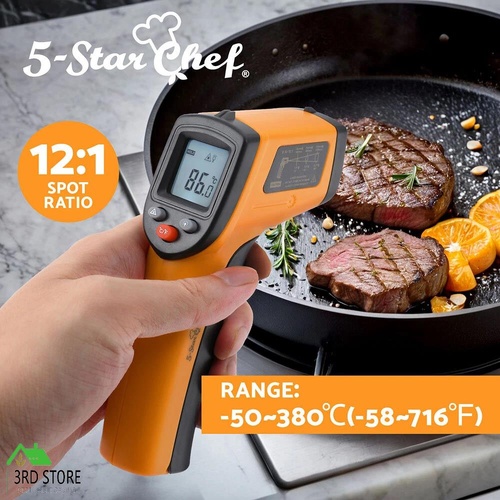 5-star Chef Laser Infrared Thermometer Food Digital Temperature Gun Smoker Pizza BBQ