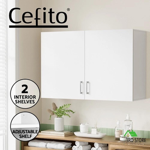 Cefito Wall Cabinet Storage Bathroom Kitchen Bedroom Cupboard Organiser White