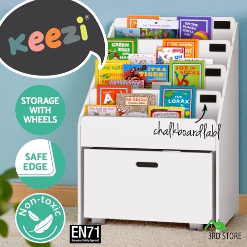Keezi Kids Bookshelf Storage Organiser Bookcase Drawers Children Display Shelf