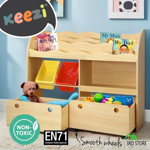 Keezi Kids Bookshelf Children Bookcase Toy Storage Box Organiser Display Rack