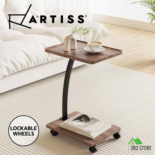 Artiss Coffee Table Snack Side Movable End Table C Shaped Under Couch Sofa