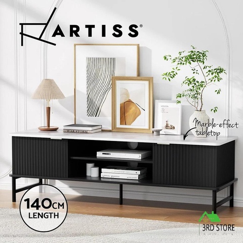 Artiss TV Unit Cabinet 140CM Entertainment Unit Storage Shelves Black