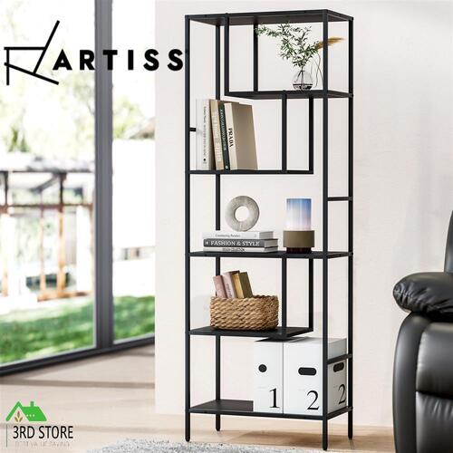 Artiss Bookshelf 5 Tiers Display Book Shelves Storage Stand Bookcase RHYS Black