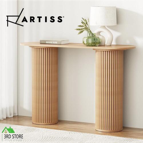 Artiss Console Table Oval Wooden Entry Table Hallway Tables Furniture 115CM Pine