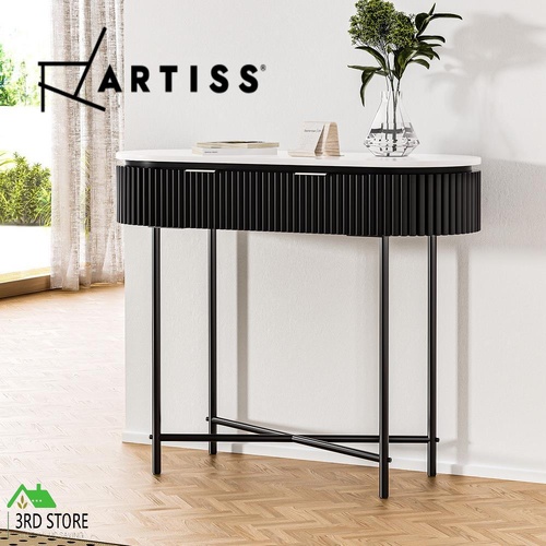 Artiss Console Table Hallway Drawer Wooden Entryway Desk Display Shelf Metal Leg