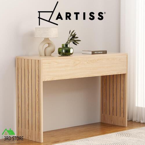 Artiss Console Table Wood Entry Table Fluted Hallway Tables Furniture 120CM Pine