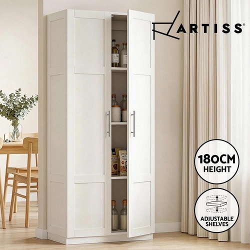 Artiss 2 Door Wardrobe Bedroom Cupboard Closet Storage Cabinet Organiser White