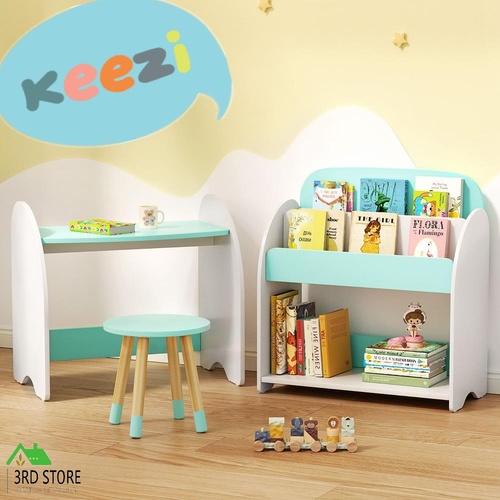 Keezi Kids Bookshelf 2 In 1 Table Chair Set Bookcase Toys Shelves Children Organiser