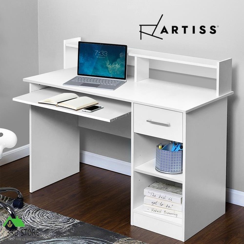 Artiss Office Computer Desk Study Table White Drawer Storage Laptop Student Home