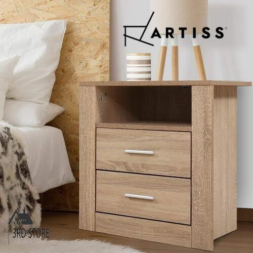 Artiss Bedside Tables Drawers Storage Cabinet Shelf Side End Table Oak