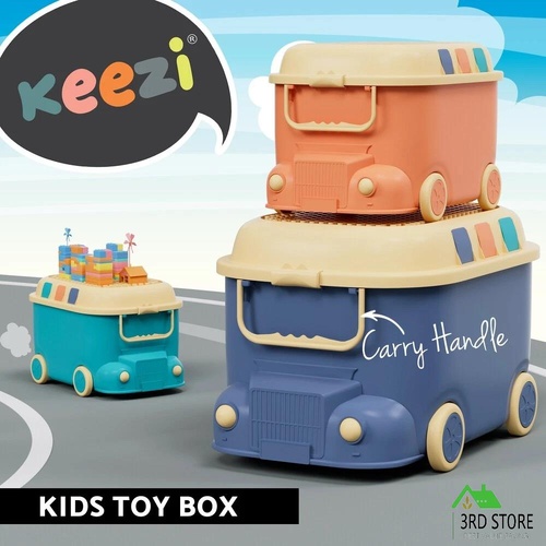 Keezi 3PCS Toy Storage Box Cute Car Toy Container Kids Toys Organiser Snack Boxes