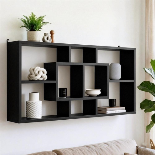 Artiss Floating Wall Shelves Bookshelf Black