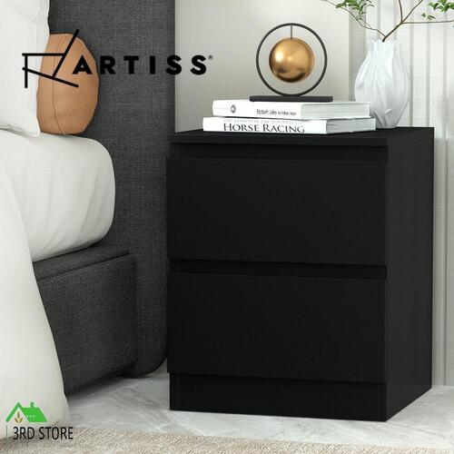 Artiss Bedside Tables Drawers Side Table Bedroom Furniture Nightstand Black Lamp