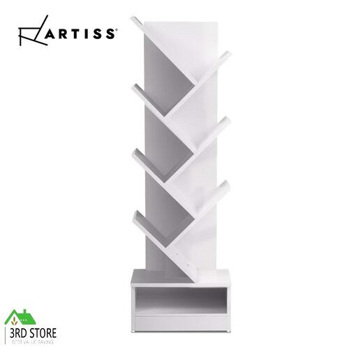 Artiss Display Shelf 7-Shelf Tree Bookshelf Book Storage Rack Bookcase White