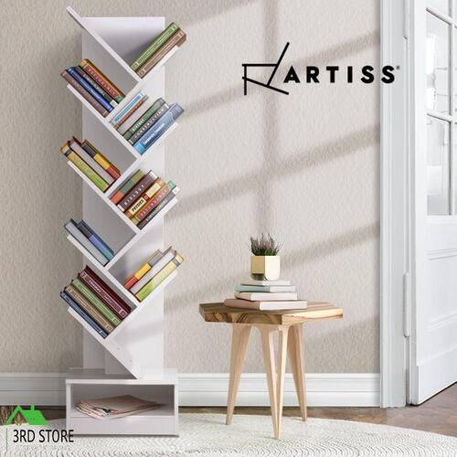 Artiss Display Shelf Bookshelf 9-Shelf Tree Book Storage Rack Bookcase White