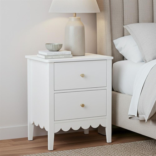 Artiss Bedside Table 2 Drawers Bedroom Storage Nightstand White