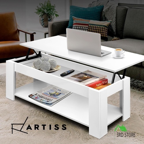 Artiss Lift Up Top Coffee Table Modern Wooden Tables Hidden Book Storage