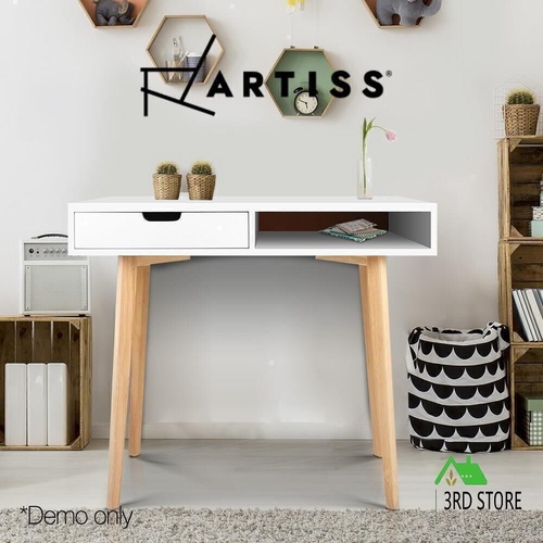 Artiss Office Computer Desk Study Table Storage Drawers Student Laptop White