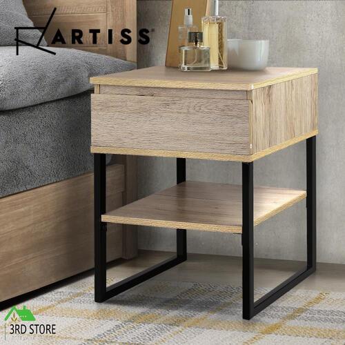 Artiss Bedside Tables Drawers Side Table Wood Nightstand Storage Cabinet Lamp