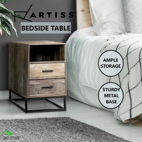 Artiss Bedside Tables Drawers Side Table Nightstand Storage Cabinet Unit Wood