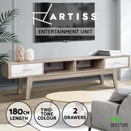 Artiss TV Cabinet Entertainment Unit Stand Storage Drawer Scandinavian 180cm Oak