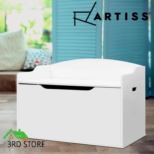 Artiss Kids Toy Box Storage Cabinet Chest Blanket Children Clothes Organiser White