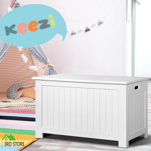 Keezi Kids Wooden Toy Chest Storage Blanket Box White Children Room Organiser